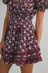 CASSIDY EMBROIDERED RUFFLE TIER MINI DRESS