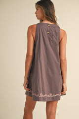 GLENNA EMBROIDERED MINI DRESS