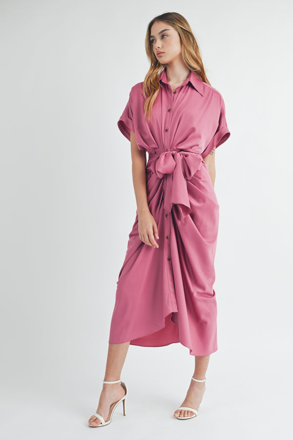 CADENCE SHORT SLEEVE MIDI DRESS