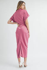 CADENCE SHORT SLEEVE MIDI DRESS
