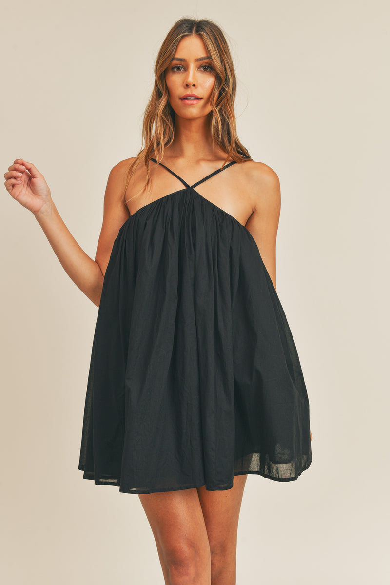 VIRGINIA V-NECK STRAP MINI DRESS