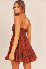 KALANI RUFFLE TEIR LACEUP DRESS