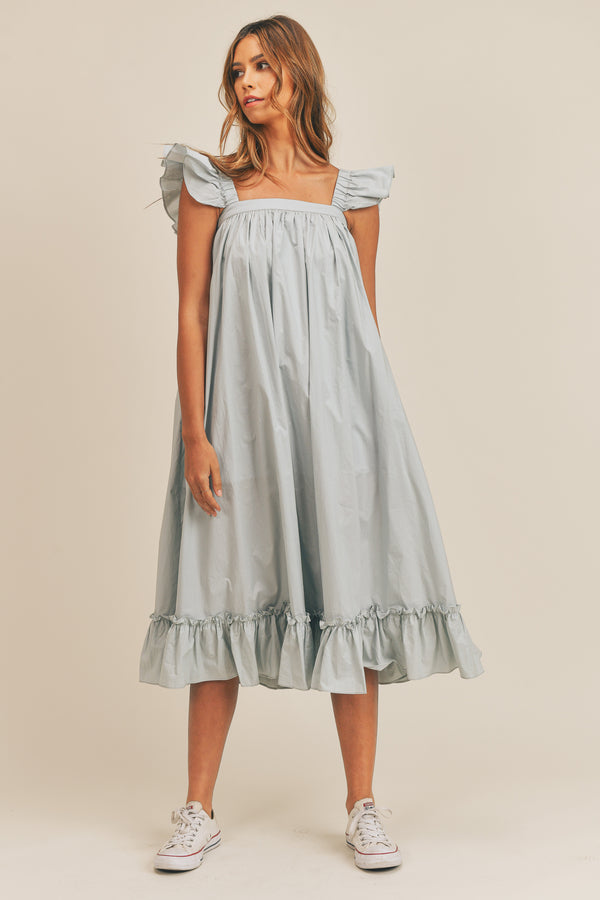 DANNIE SLEEVELESS RUFFLE DRESS