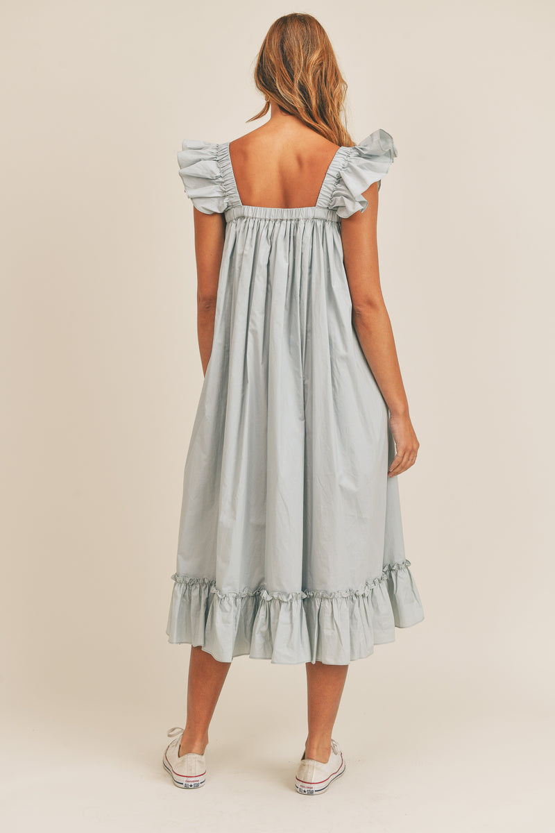 DANNIE SLEEVELESS RUFFLE DRESS