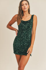 XIMENA SLEEVELESS SEQUIN MINI DRESS