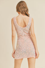 XIMENA SLEEVELESS SEQUIN MINI DRESS