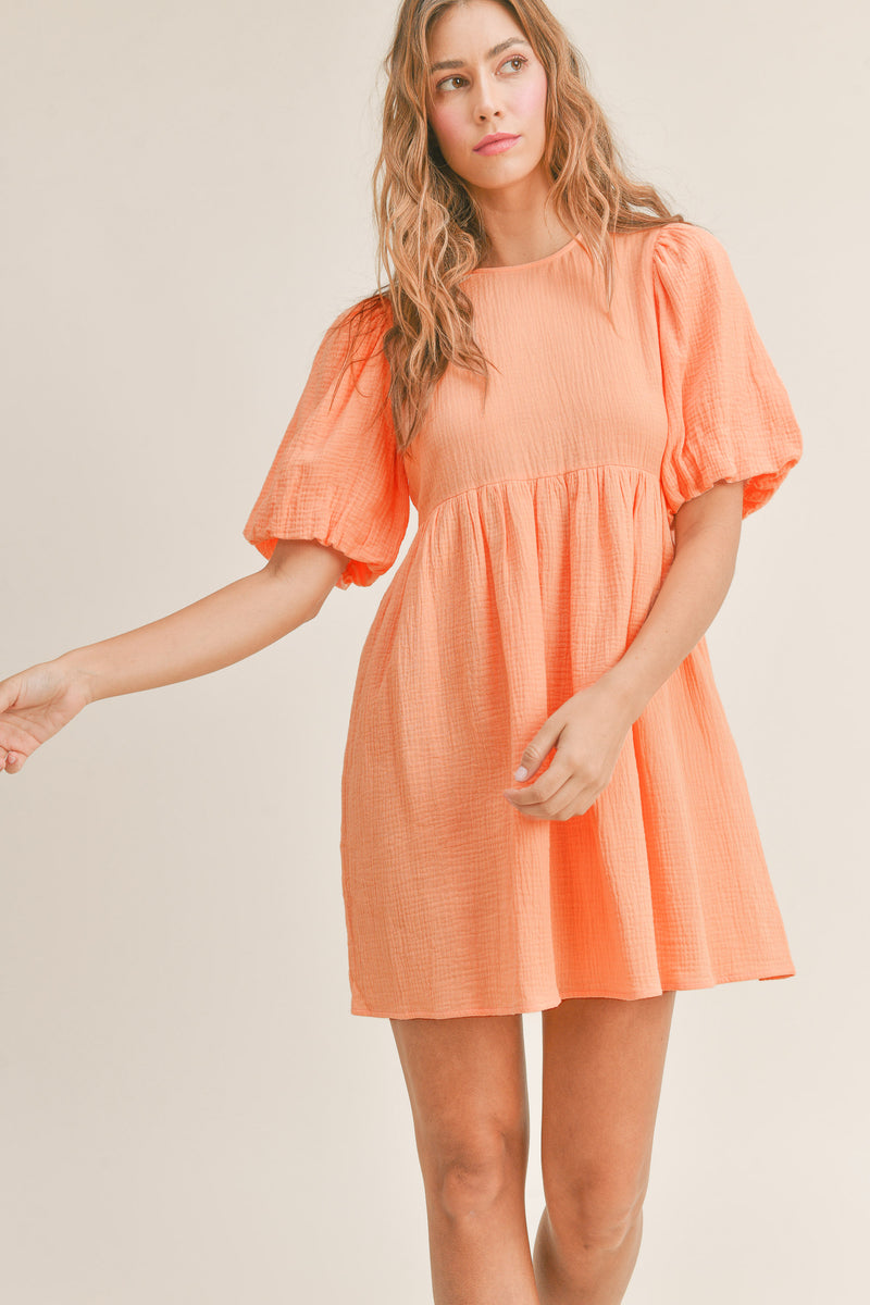 MYLA PUFF SLEEVE BABYDOLL DRESS