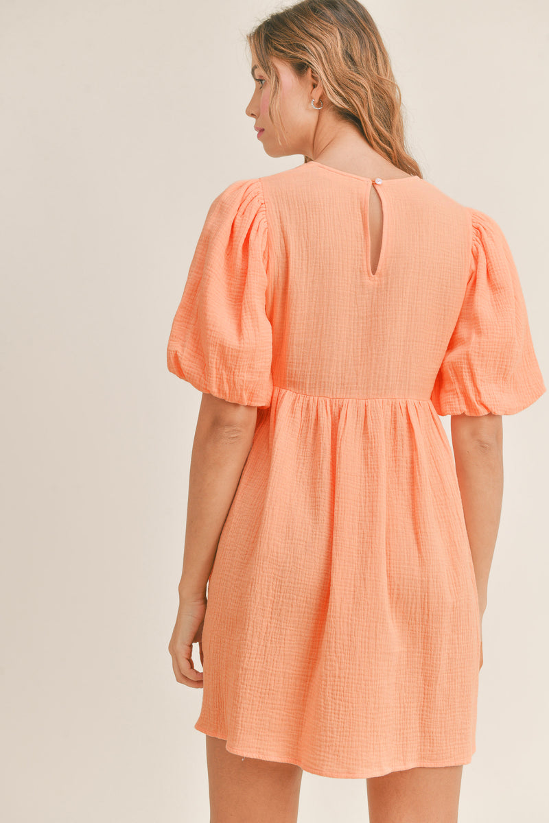 MYLA PUFF SLEEVE BABYDOLL DRESS