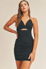 NAOMI HALTER NECK KNIT DRESS