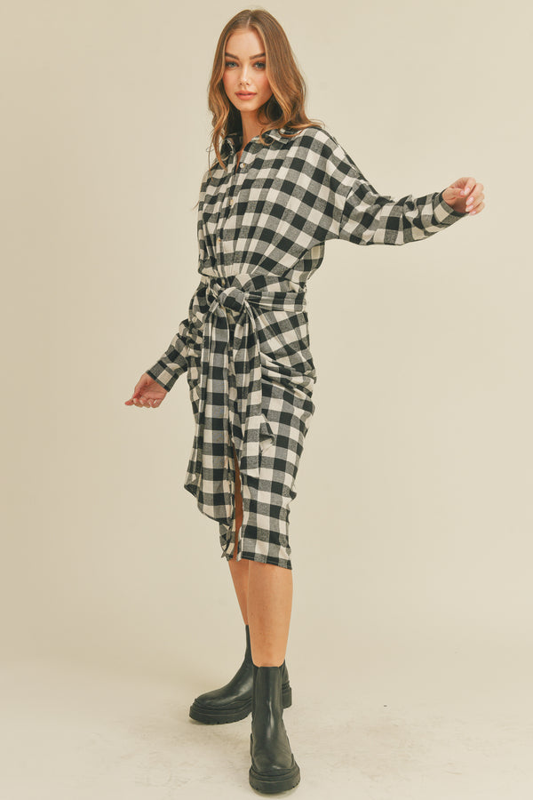 HAERI SHIRTS BUTTON DOWN MIDI DRESS