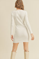 CALLIE BUST CUT OUT KNIT BODYCON DRESS