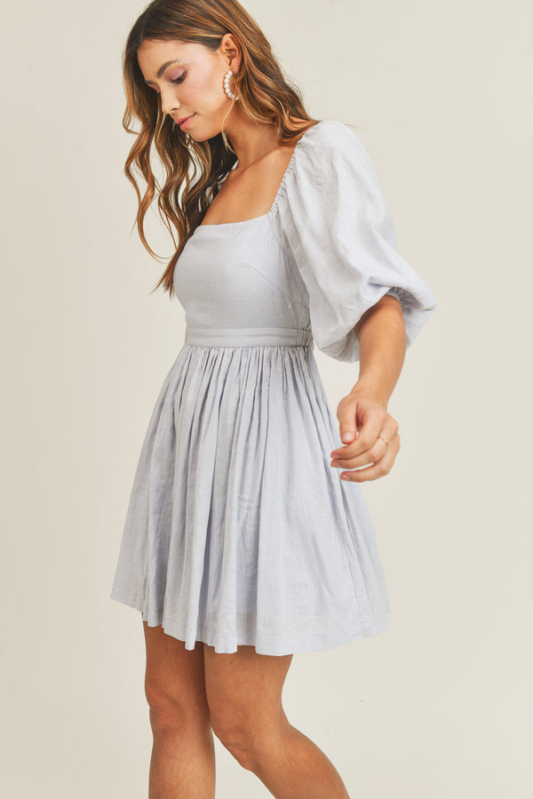 LONDYN 3/4 SLV FIT & FLARE MINI DRESS