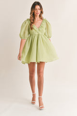 ASTRID RUFFLE V-NECK DRESS