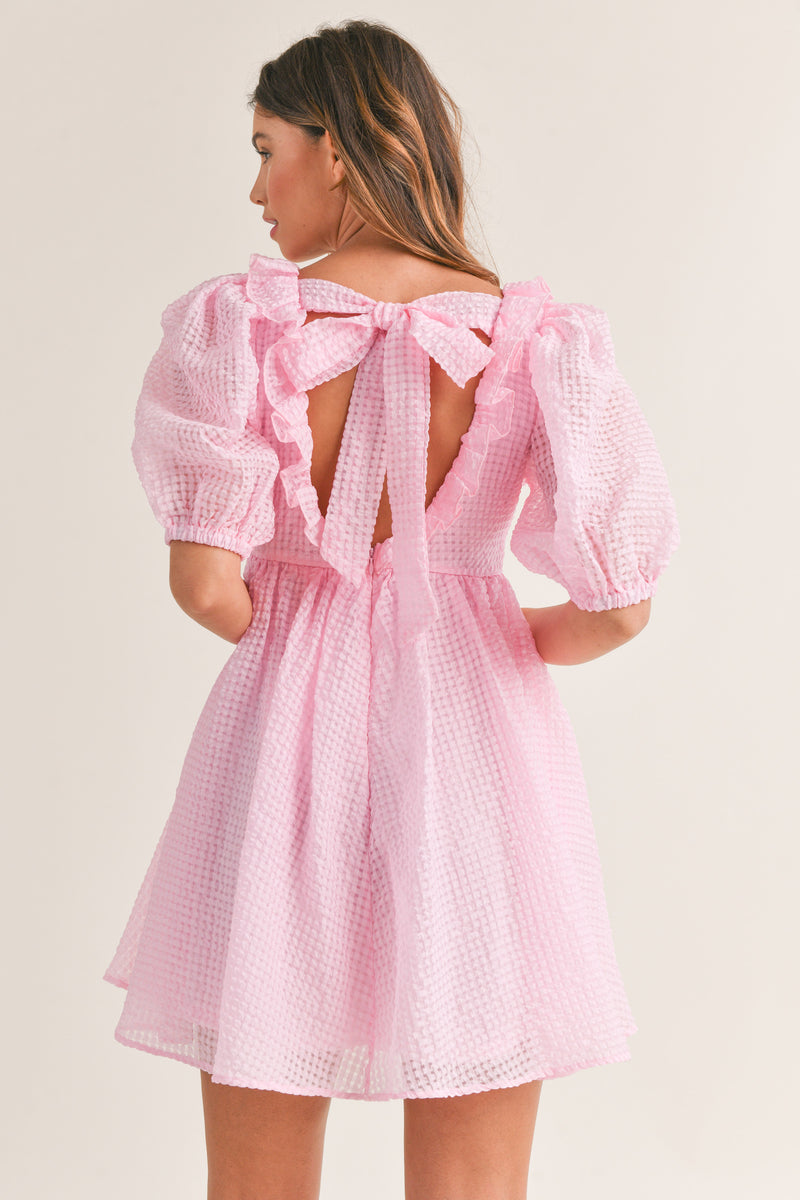 ASTRID RUFFLE V-NECK DRESS