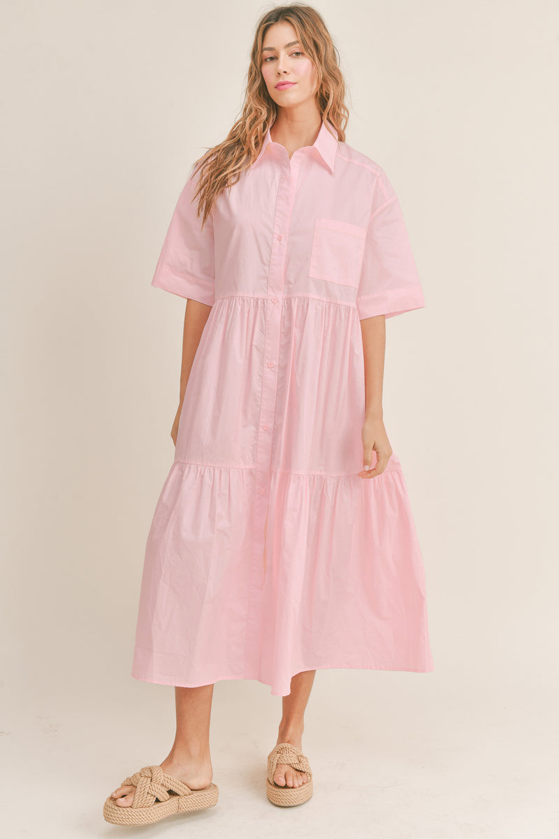 IMANI TIERED SHIRTS DRESS