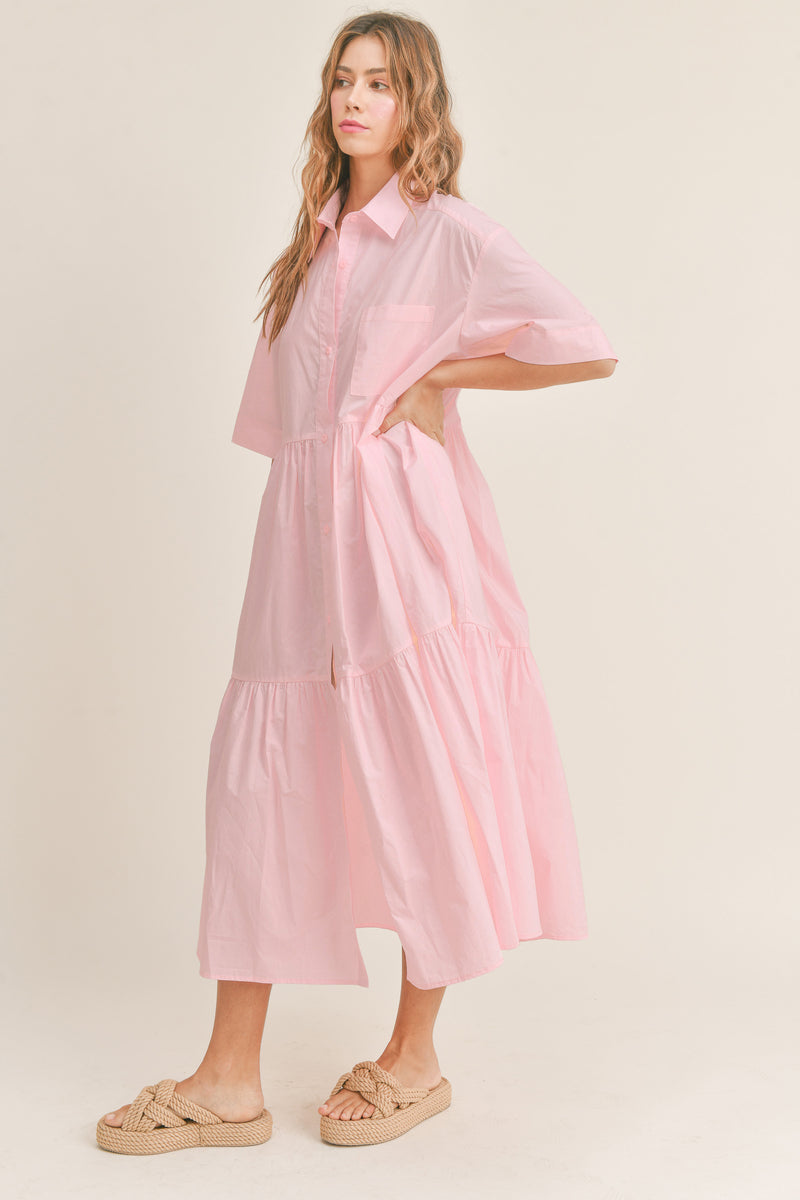 IMANI TIERED SHIRTS DRESS