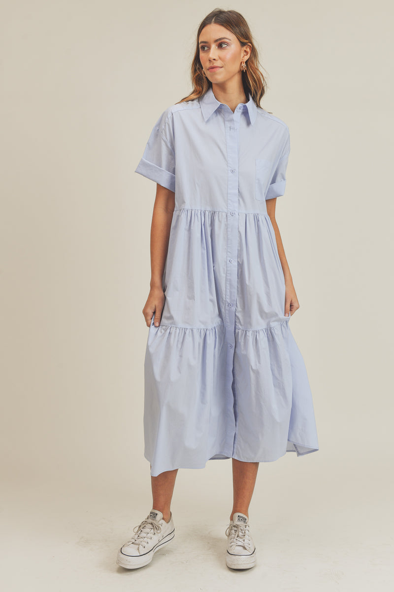 IMANI TIERED SHIRTS DRESS