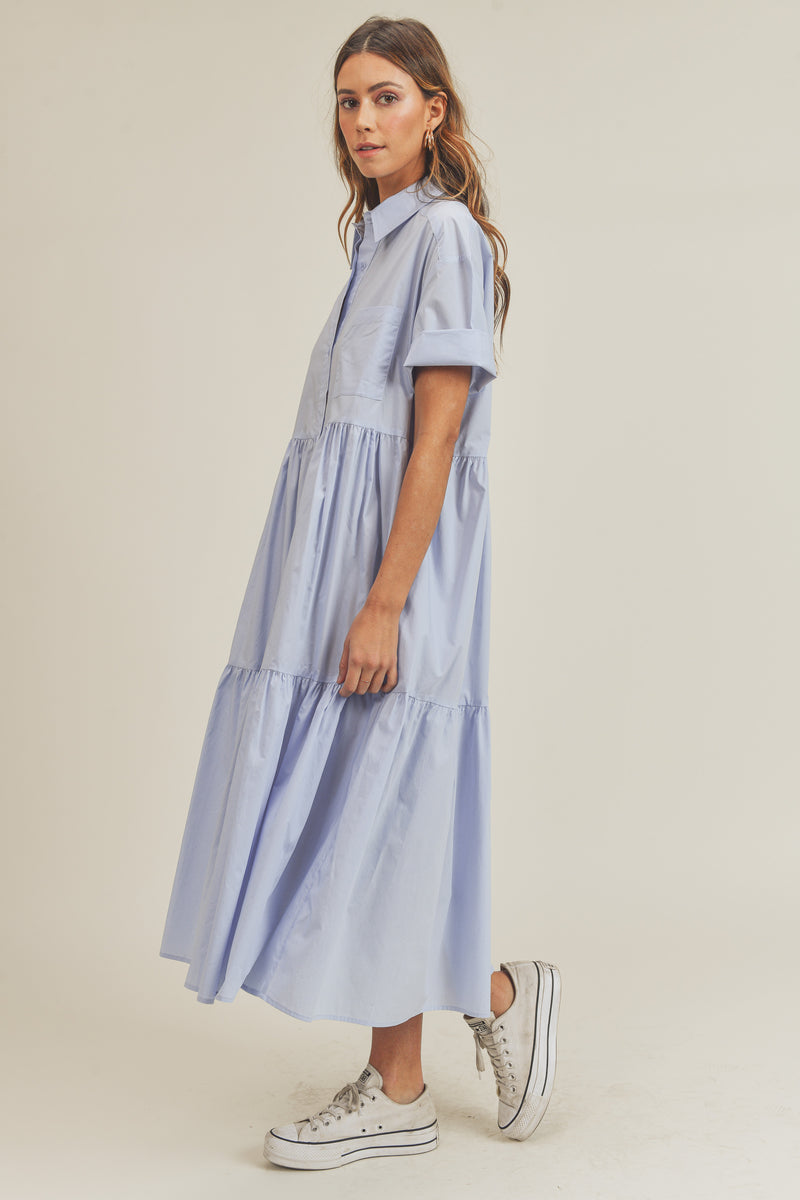 IMANI TIERED SHIRTS DRESS