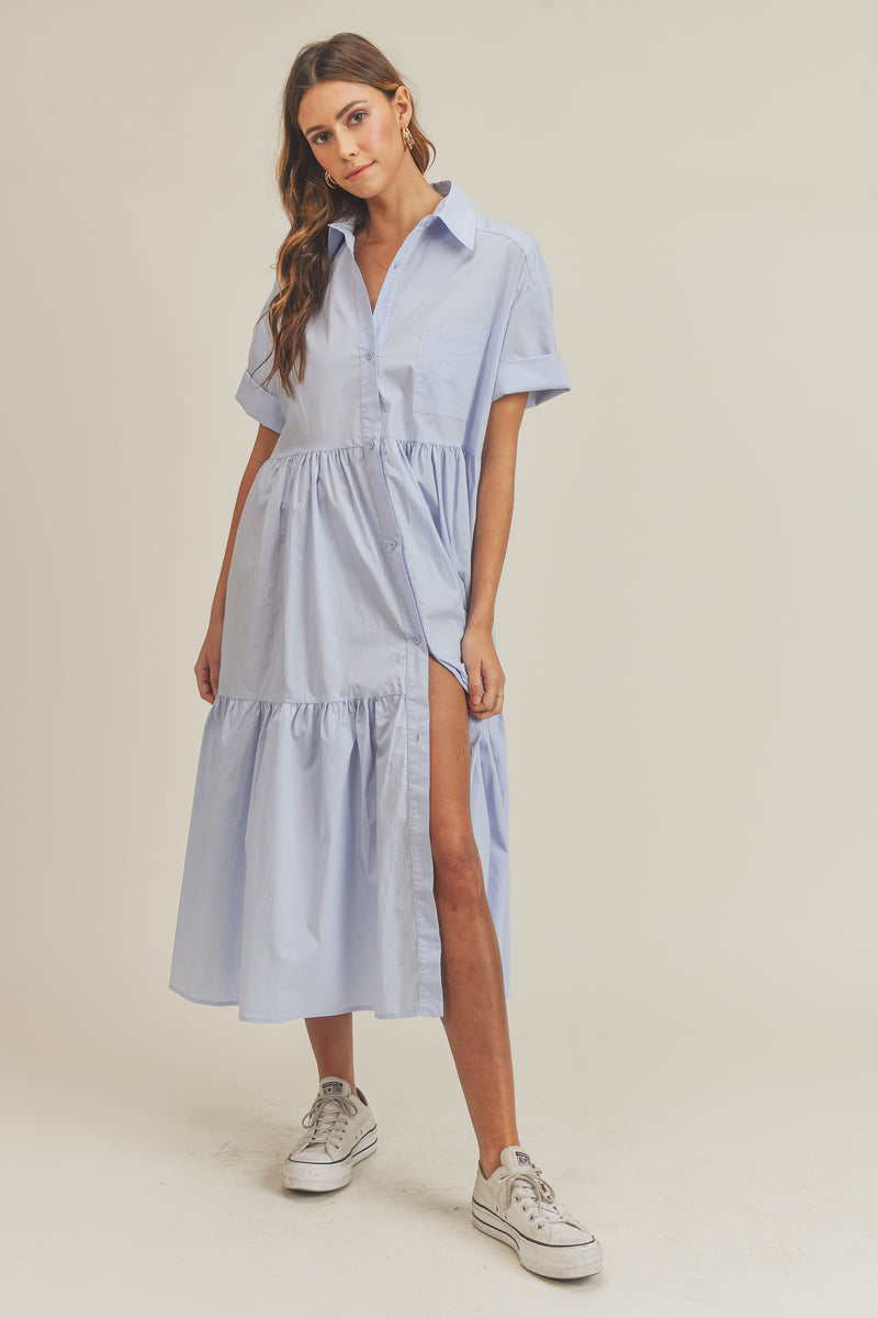 IMANI TIERED SHIRTS DRESS