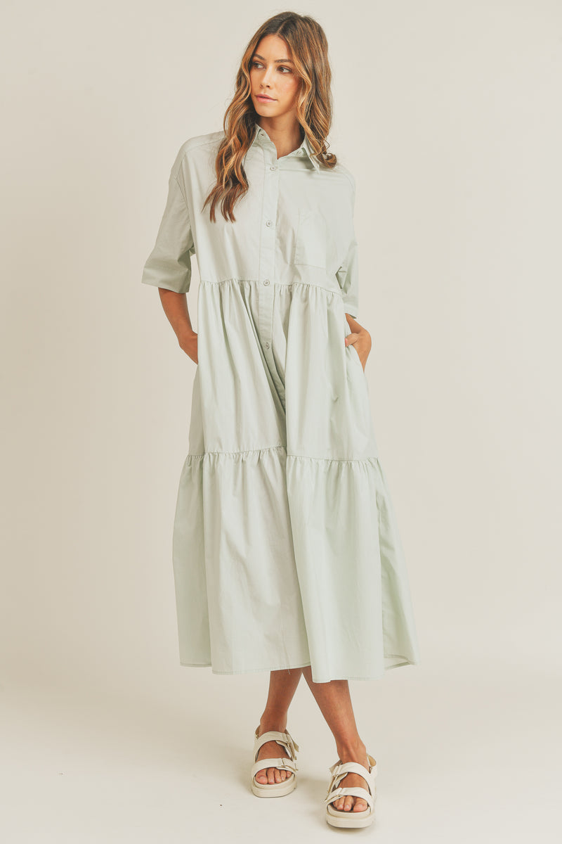 IMANI TIERED SHIRTS DRESS