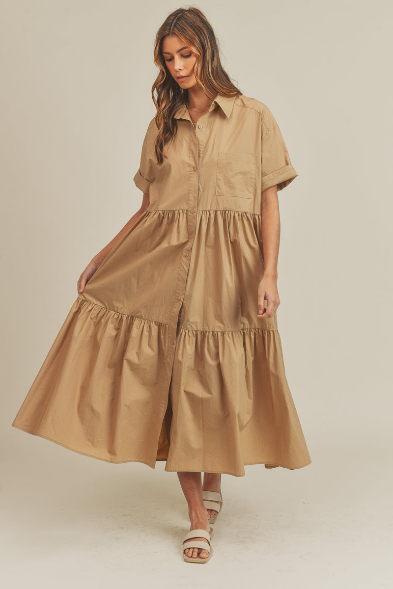 IMANI TIERED SHIRTS DRESS