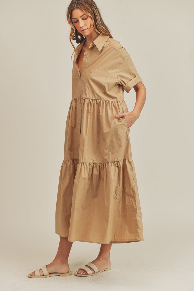 IMANI TIERED SHIRTS DRESS