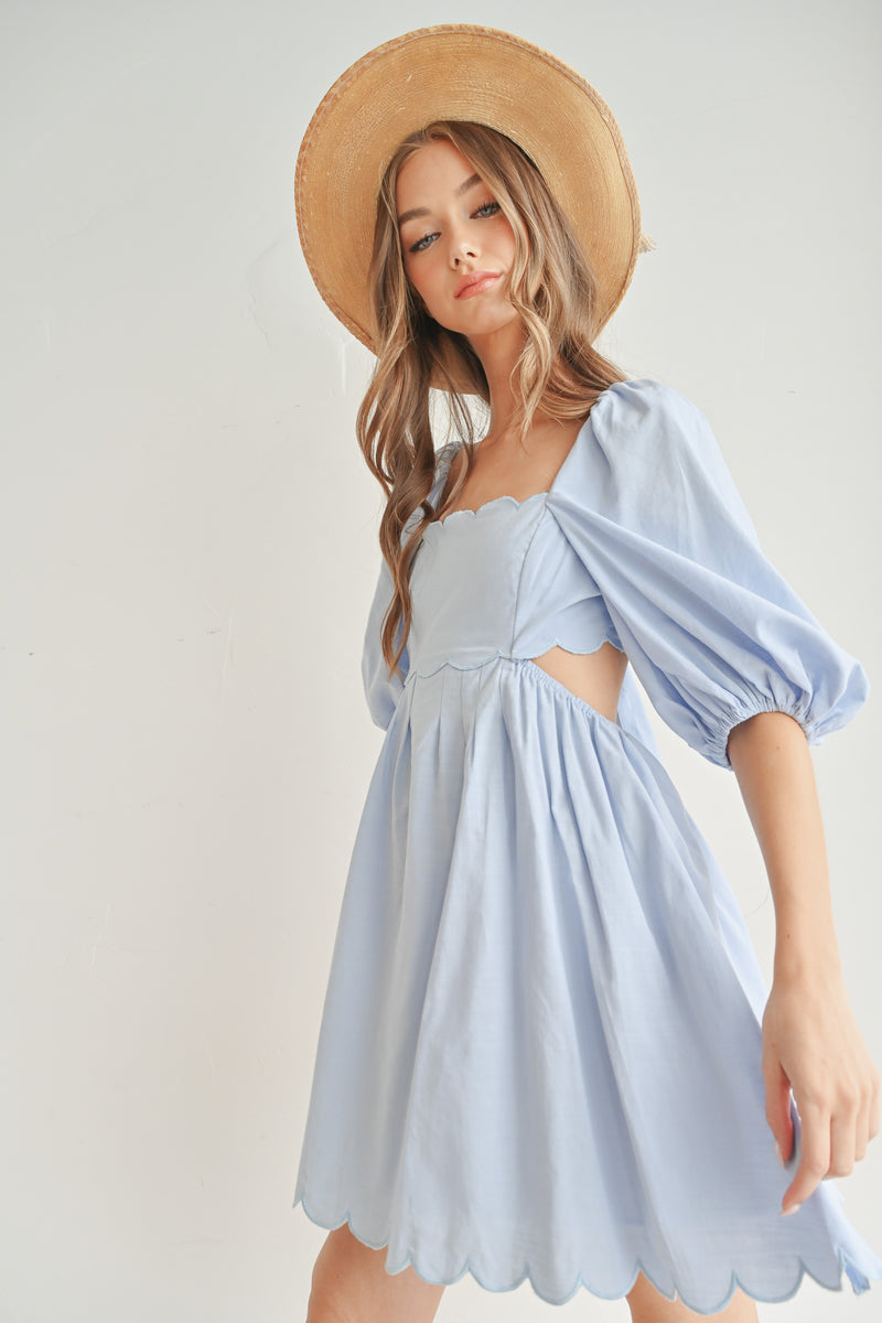 MARLEE SCALLOP EMBO DRESS