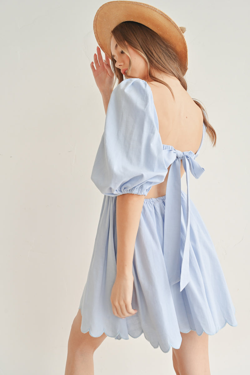 MARLEE SCALLOP EMBO DRESS