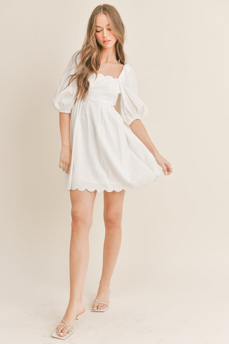 MARLEE SCALLOP EMBO DRESS