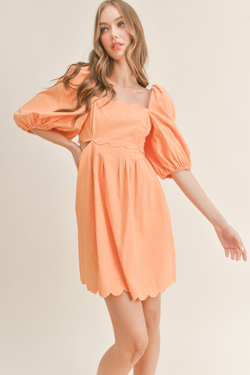 MARLEE SCALLOP EMBO DRESS