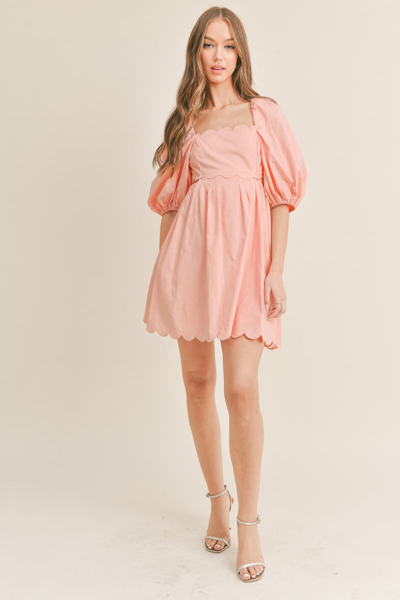 MARLEE SCALLOP EMBO DRESS