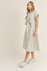 MILANI BOW TIED SHIRTS MIDI DRESS