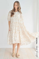 ESTELLA PUFF SLEEVE FLORAL DRESS