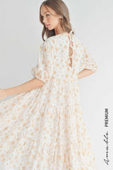 ESTELLA PUFF SLEEVE FLORAL DRESS