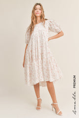 ESTELLA PUFF SLEEVE FLORAL DRESS