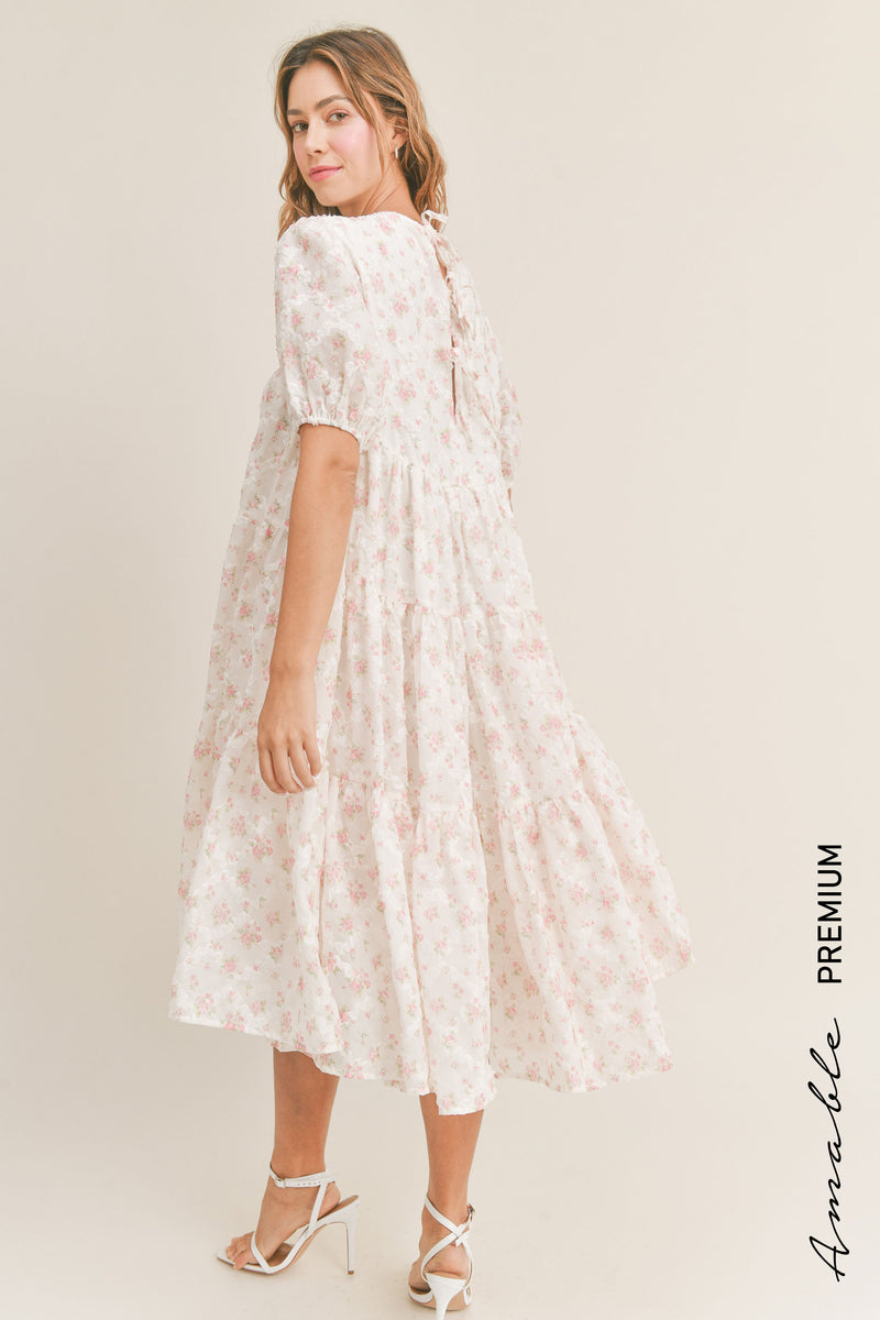 ESTELLA PUFF SLEEVE FLORAL DRESS