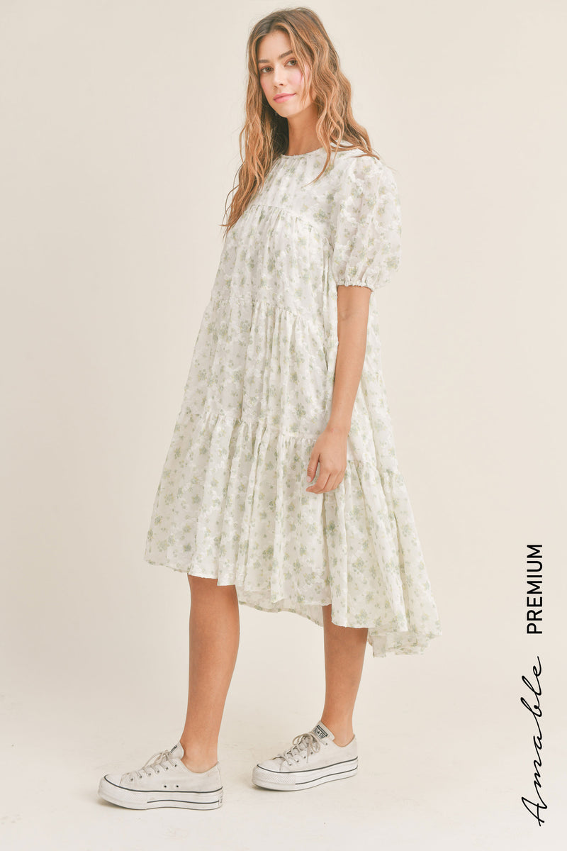 ESTELLA PUFF SLEEVE FLORAL DRESS