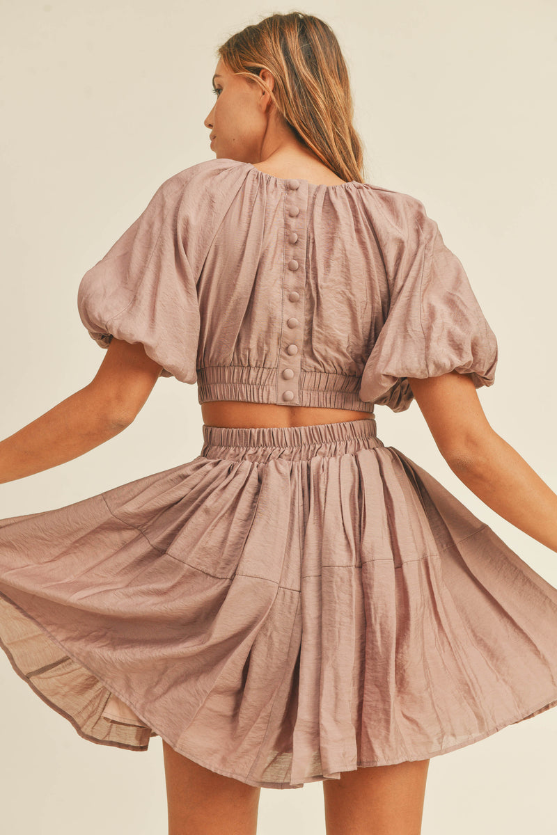 DAVINA SHIRRING DETAIL TIERED DRESS