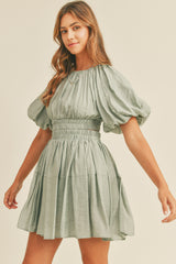 DAVINA SHIRRING DETAIL TIERED DRESS