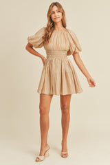 DAVINA SHIRRING DETAIL TIERED DRESS