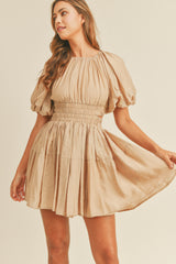 DAVINA SHIRRING DETAIL TIERED DRESS