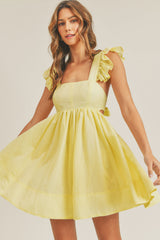 BROOKLYNN RUFFLE SLEEVELESS MINI DRESS