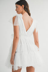 LYANNA PEARL STUD MINI DRESS