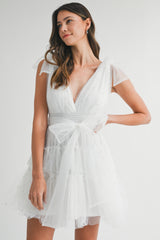 LYANNA PEARL STUD MINI DRESS