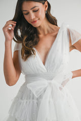 LYANNA PEARL STUD MINI DRESS