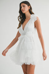 LYANNA PEARL STUD MINI DRESS