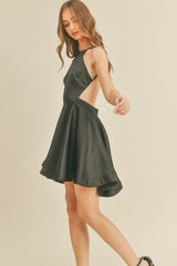 MAISIE SATIN FLARE MINI DRESS