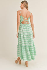 GENEVIEVE SMOCKED TIERED MIDI DRESS