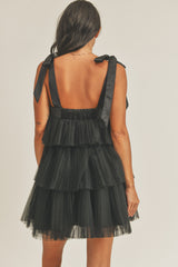 NOVALEE TULLE TRAPEZE MINI DRESS