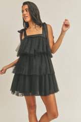 NOVALEE TULLE TRAPEZE MINI DRESS